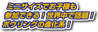 ミニサイズでお子様も参加できる！世界中で話題！ボウリングの進化系！